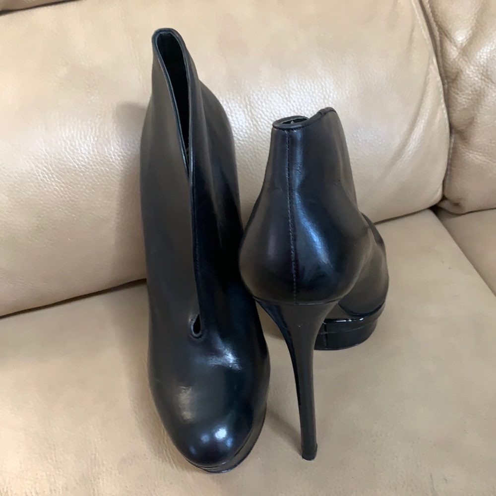 Brian Atwood black platform ankle booties. Size 9